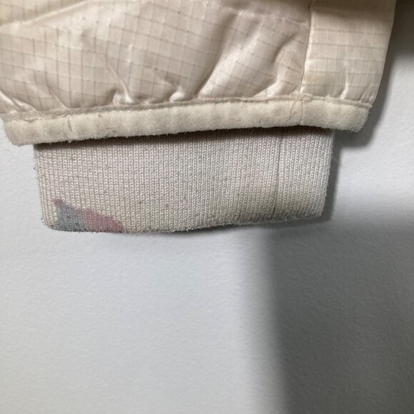 Womens J Crew Down Filled Puffer Jacket Cream Zip Up L Flaw - Picture 9 of 13